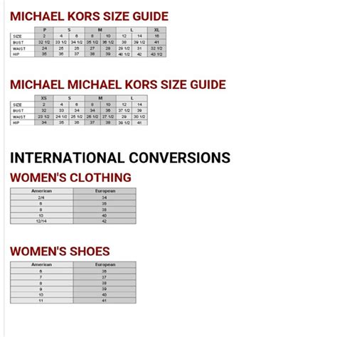 michael kors infant size chart|michael kors sneakers size chart.